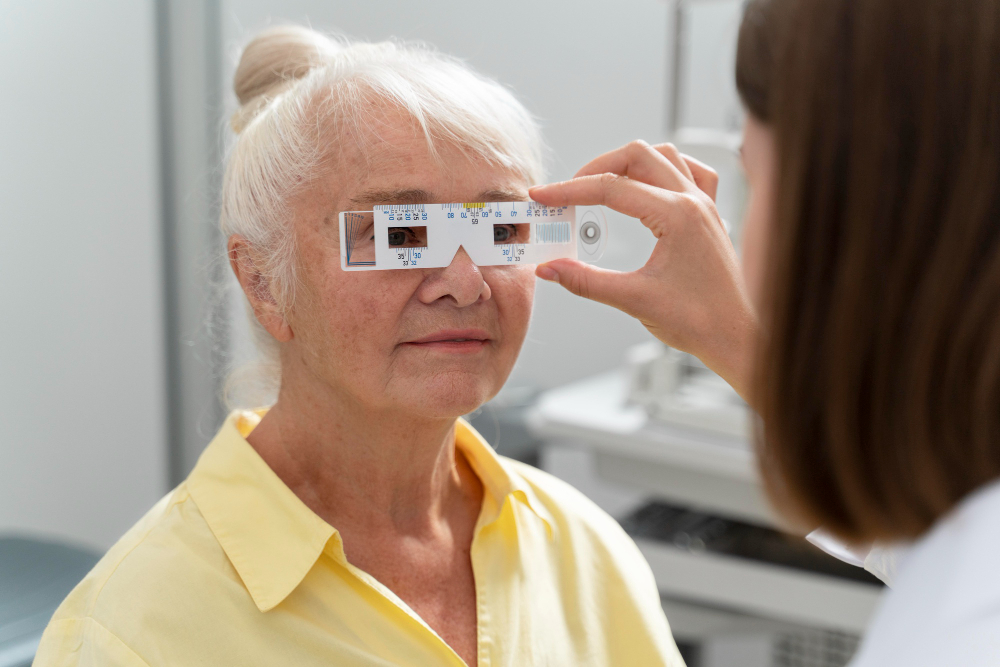 Mujer consultando para reconocer las cataratas en sus ojos
